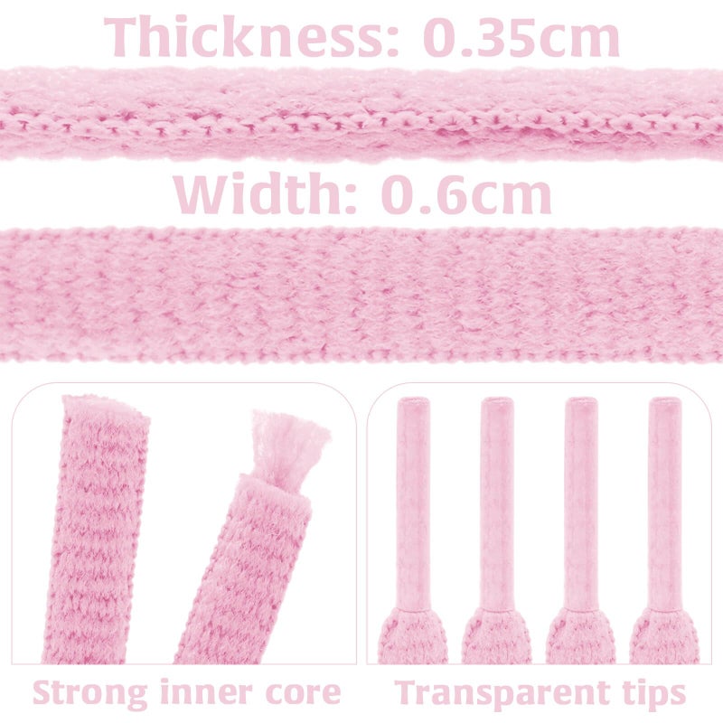 DELELE 2 Pair Oval Shoes laces Half Round 1/4" Athletic Shoelaces Shoe Strings Pink-51 inch - Image 3